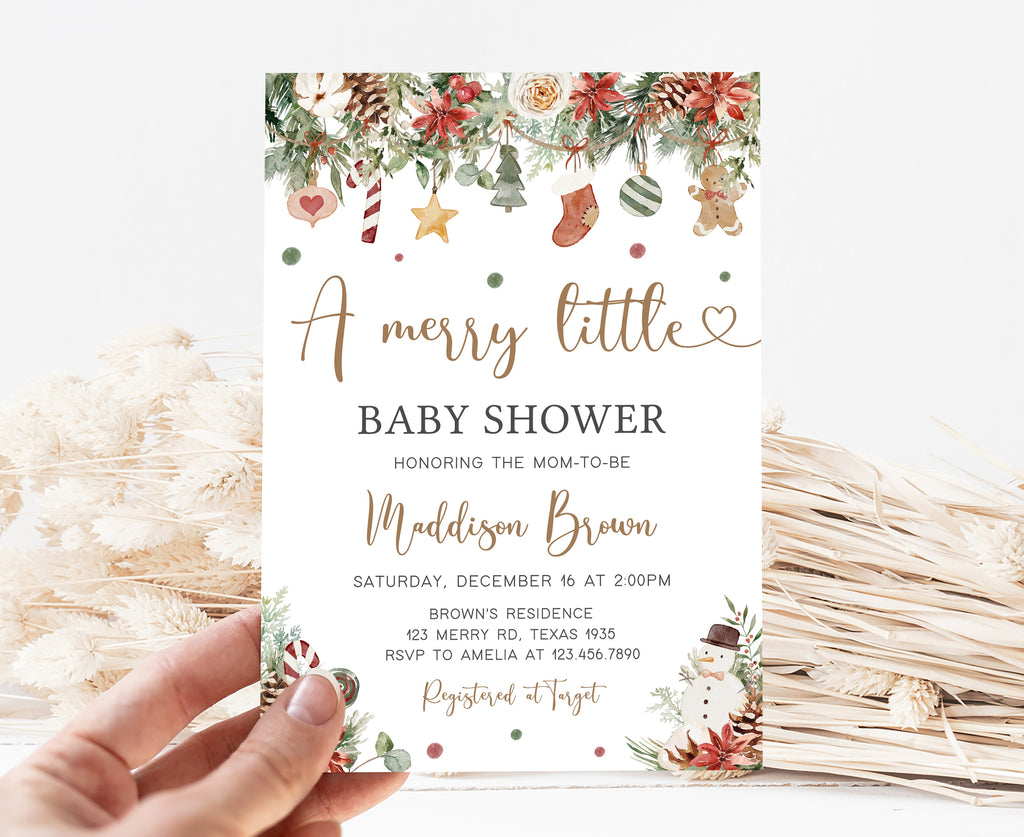 A Merry Little Baby Shower Invitation
