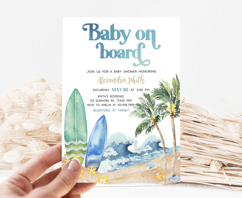 Baby on Board Baby Shower Invitation