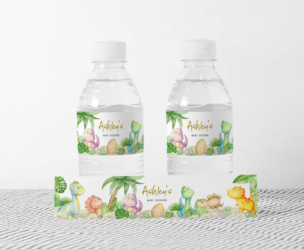 Editable Dinosaur Baby Shower Bottle Label – Cuddle Palette