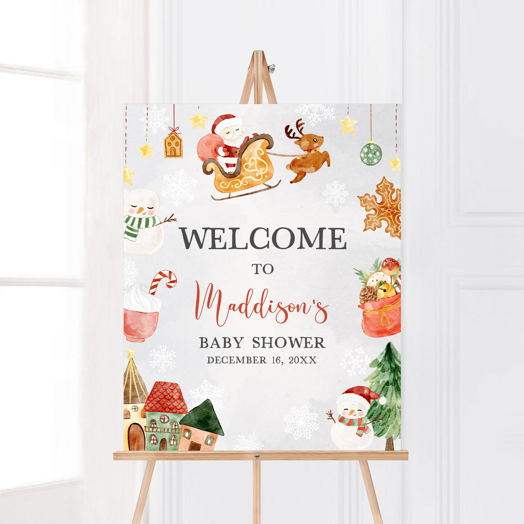Baby It's Cold Outside Christmas Baby Shower Welcome Sign