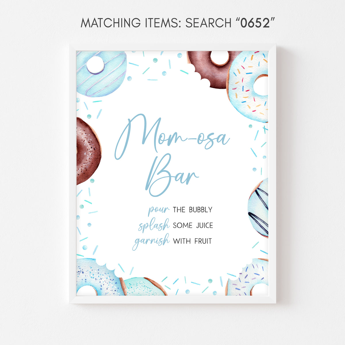 Donuts and Diapers Baby Shower Mom Osa Bar Sign – Cuddle Palette