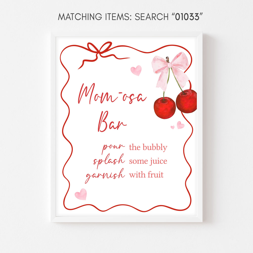 Cherry Baby Shower Mom Osa Bar Sign