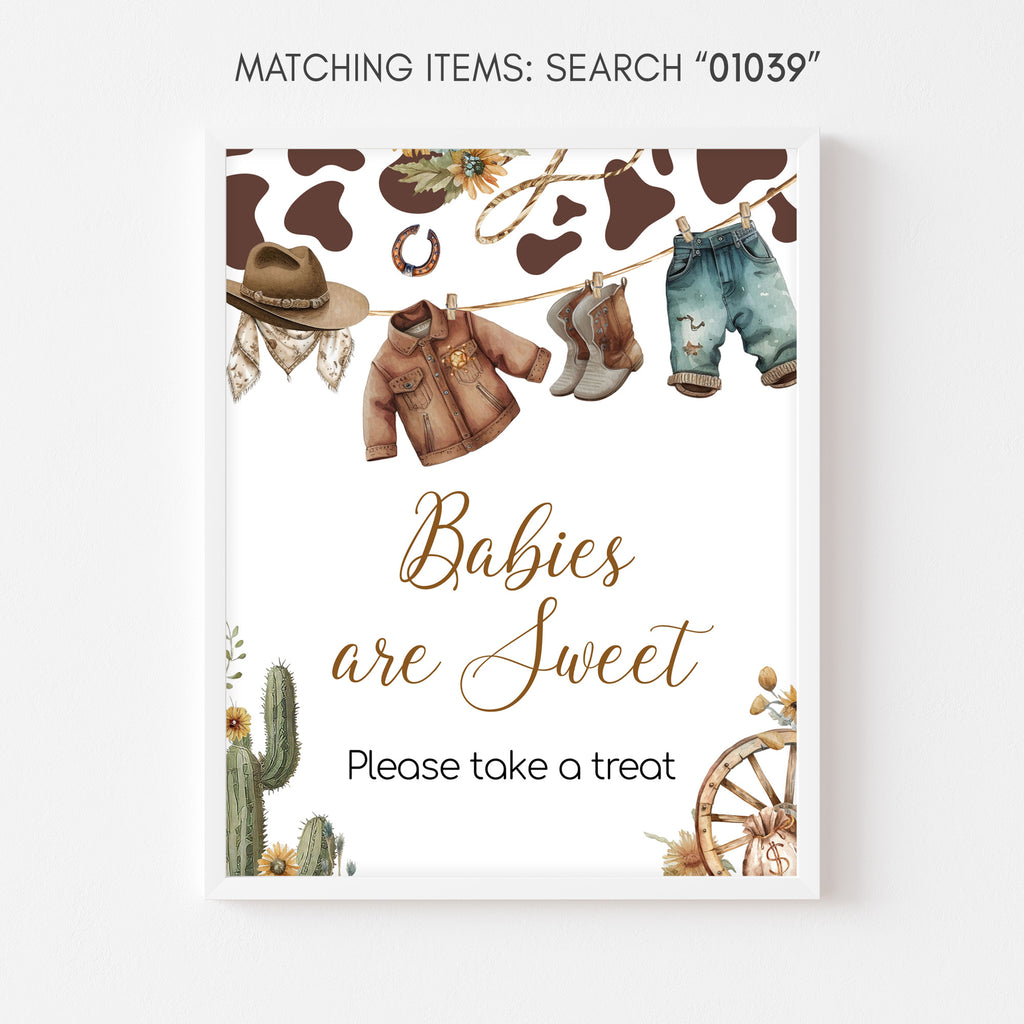 A Little Cowboy Baby Shower Babies are Sweet Sign