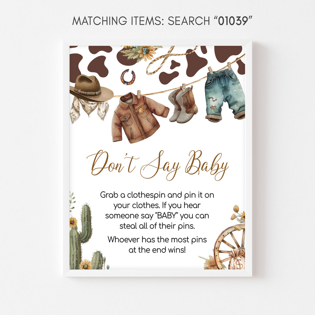 A Little Cowboy Baby Shower Don't Say Baby Sign