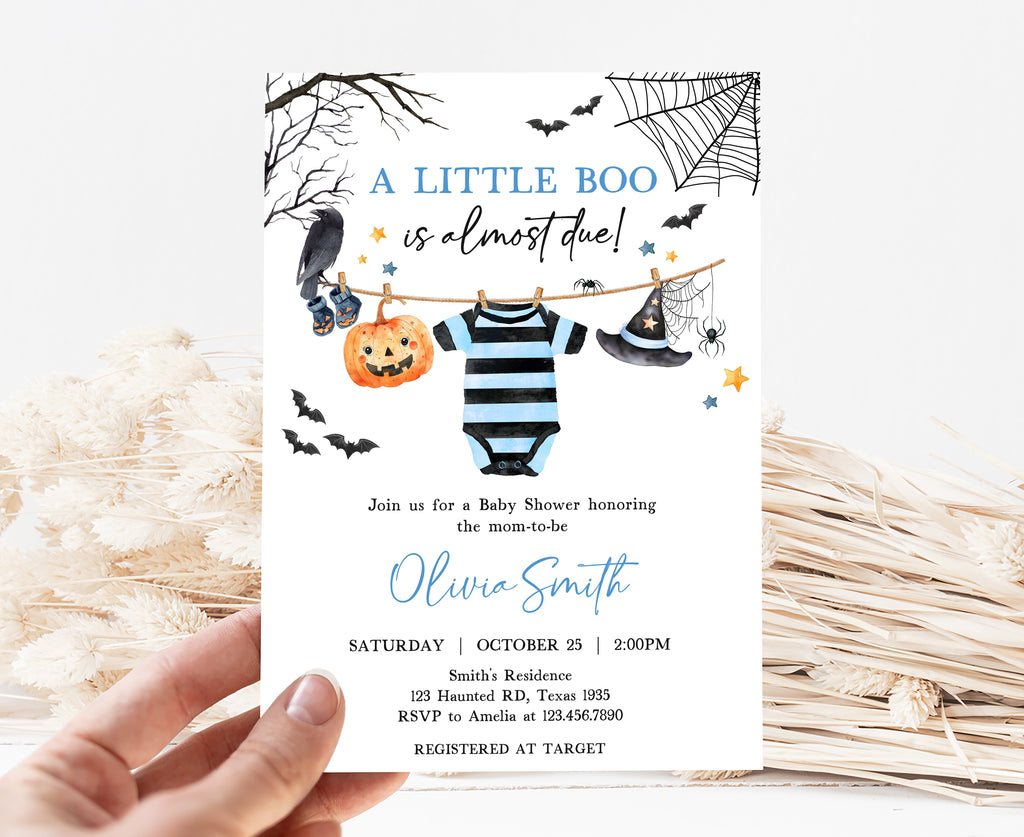 Boy Halloween shower invite digital download