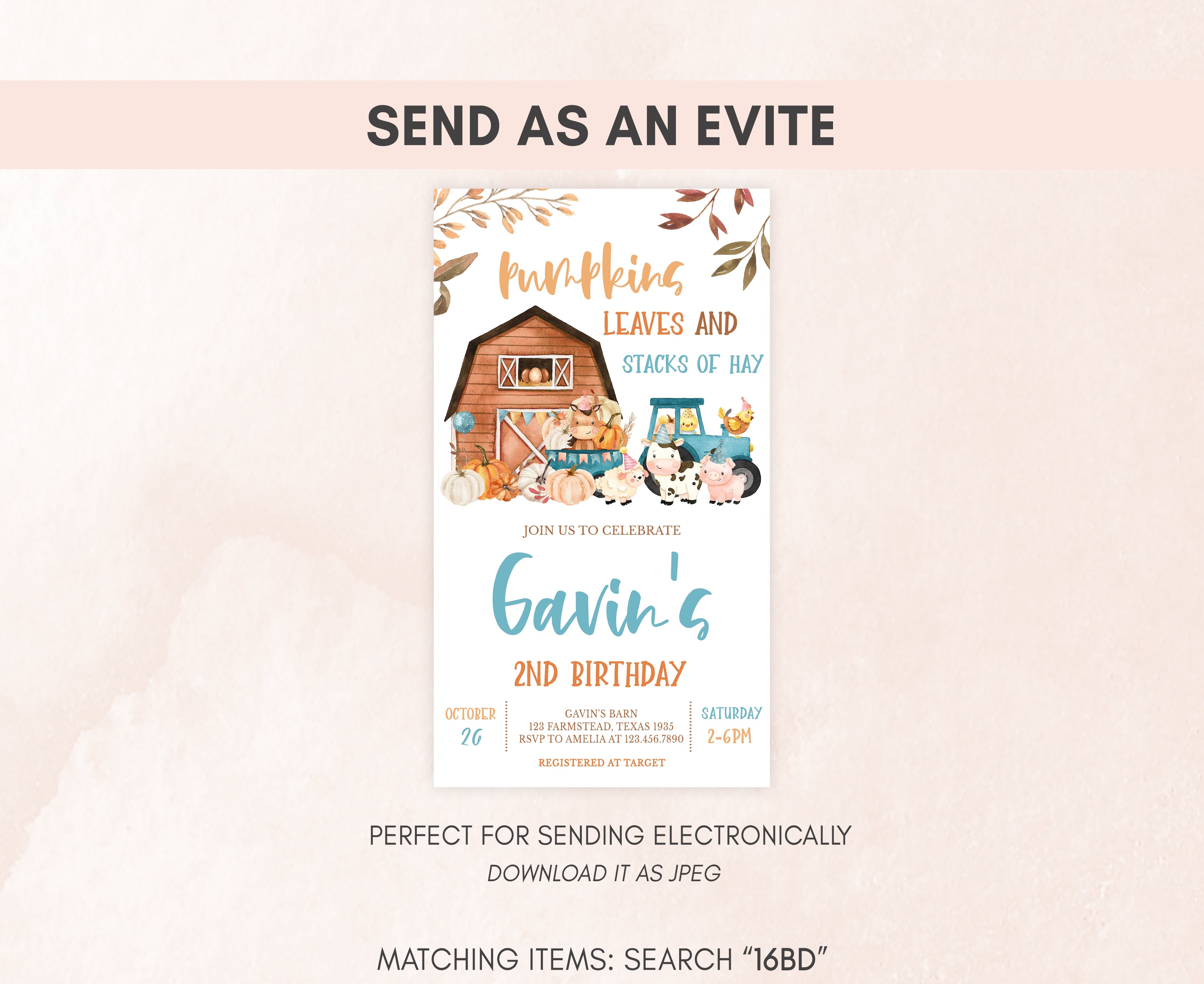 Editable Fall Birthday Party Invitation – Cuddle Palette