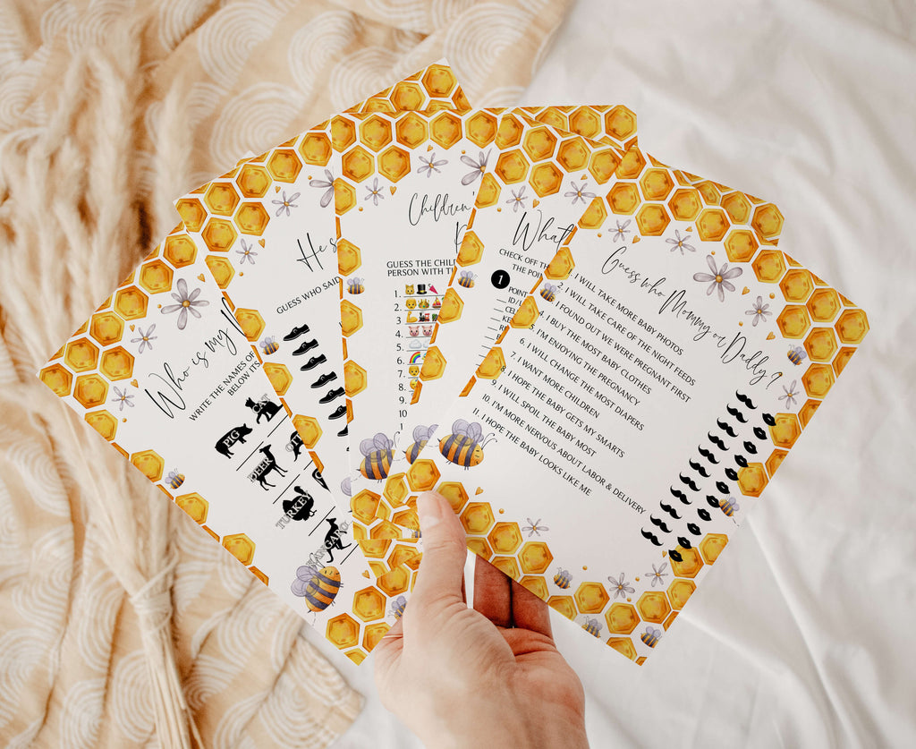 Honey Bee Baby Shower Games Bundle