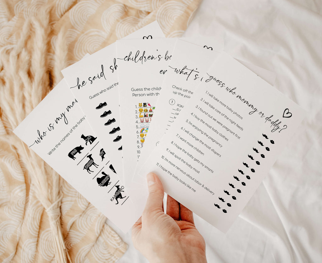 Minimalist Oh Baby Shower Games Bundle