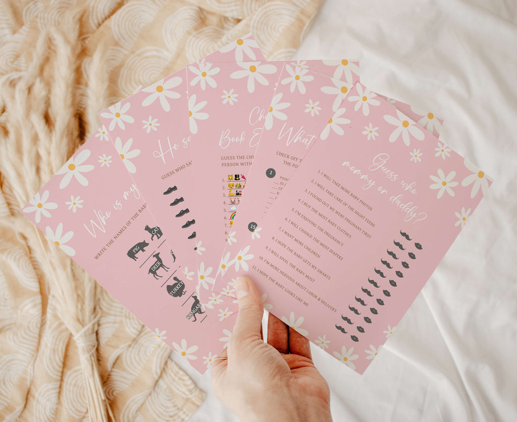 Daisy Baby Shower Games Bundle