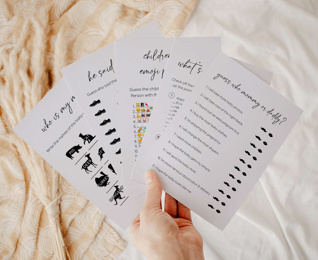  Minimalist Baby Shower Games Bundle
