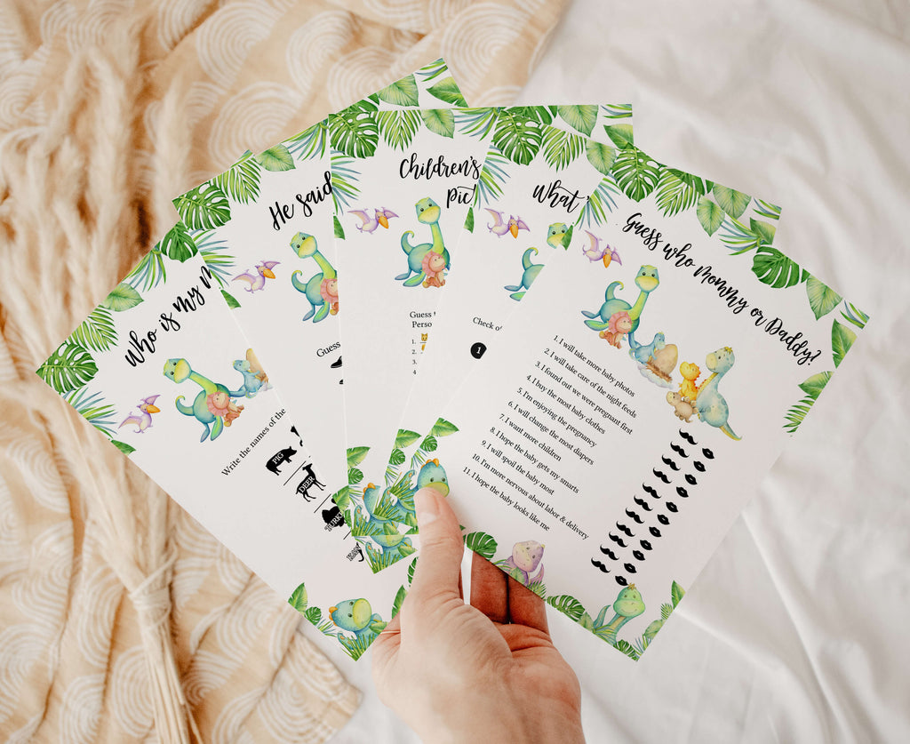 Dinosaur Baby Shower Games Bundle