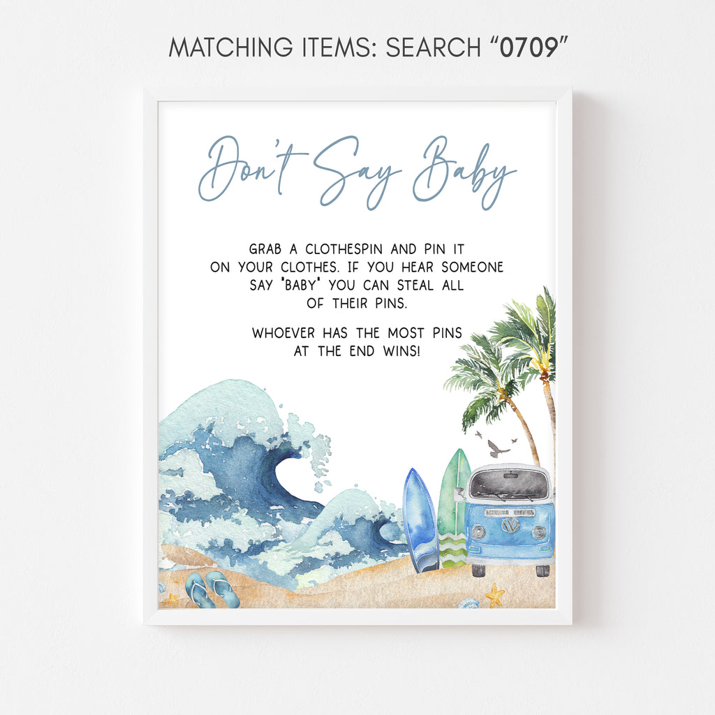 Baby on Board Baby Shower Don't Say Baby Sign