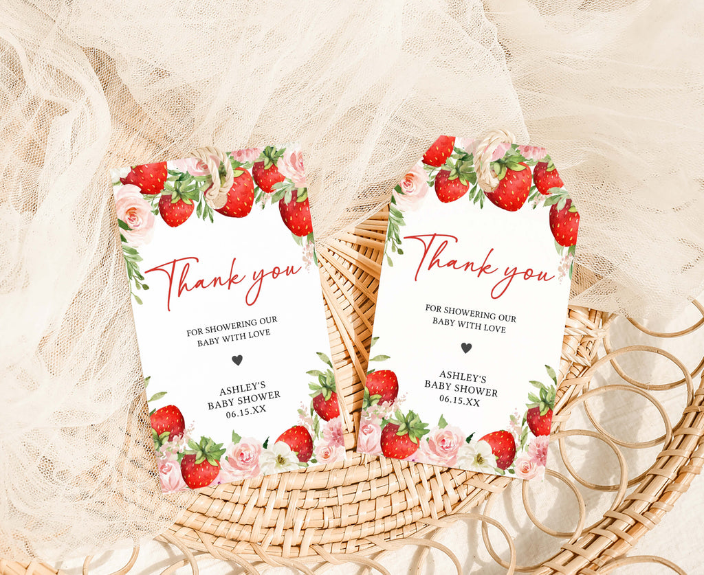 Strawberry Baby Shower Favor Tag
