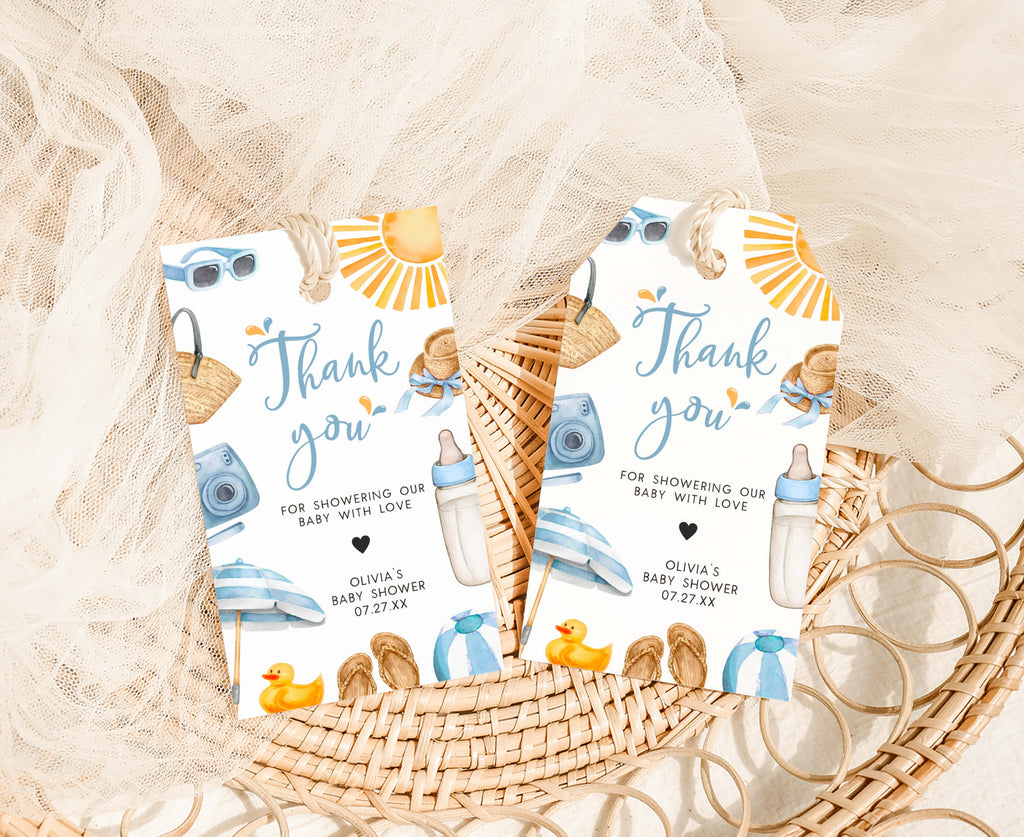 Boy Splish Splash Baby Shower Favor Tag