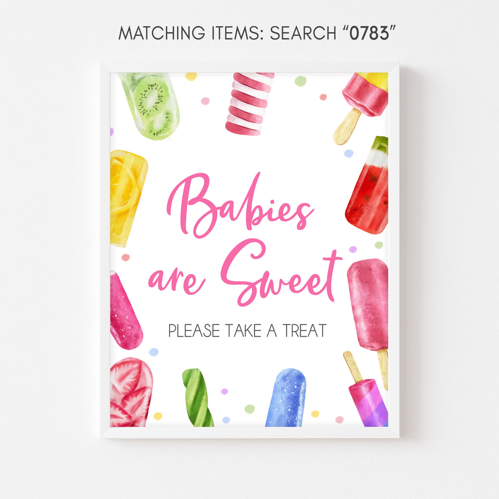 Popsicle Baby Shower Babies are Sweet Sign