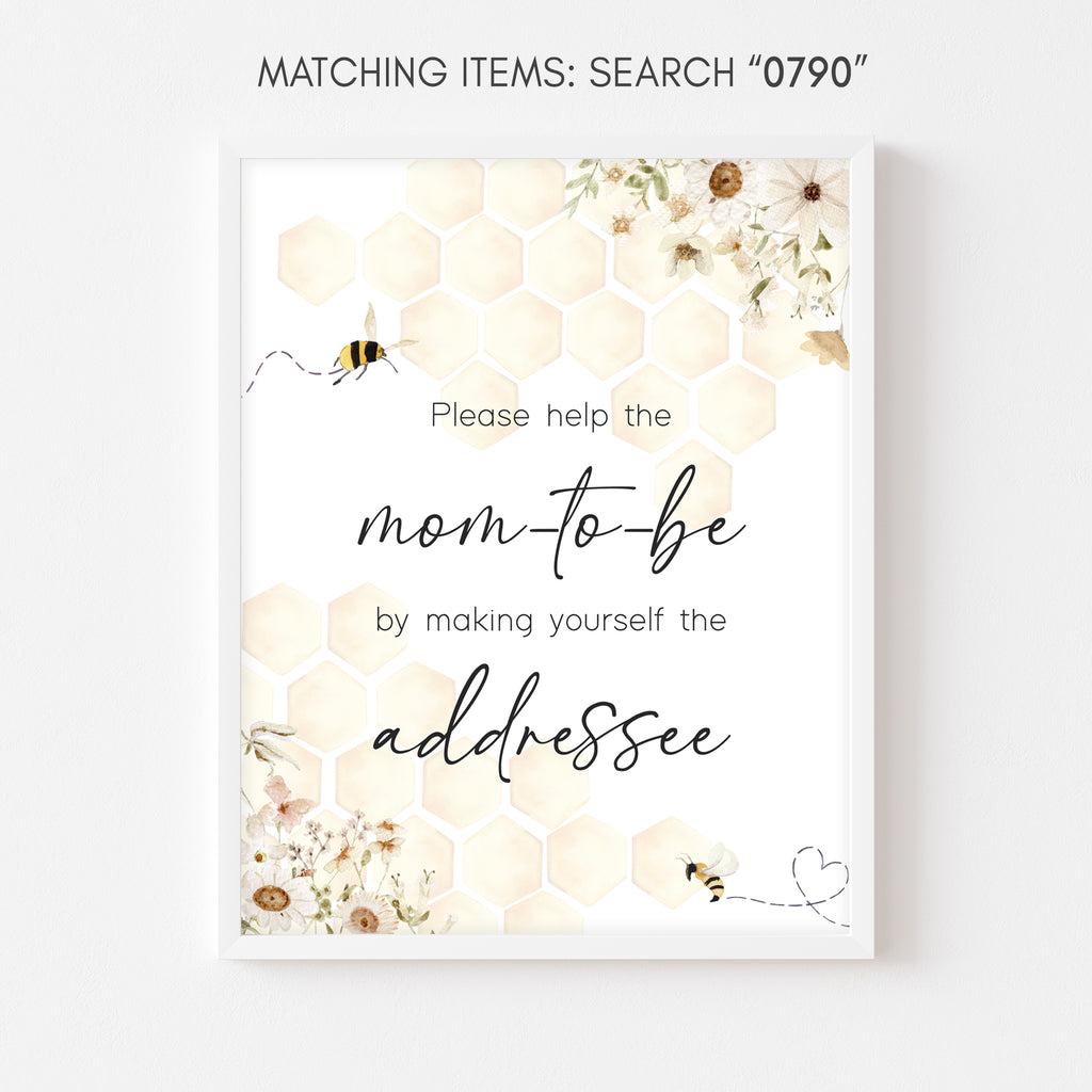 Bee Baby Shower Envelope Station Sign