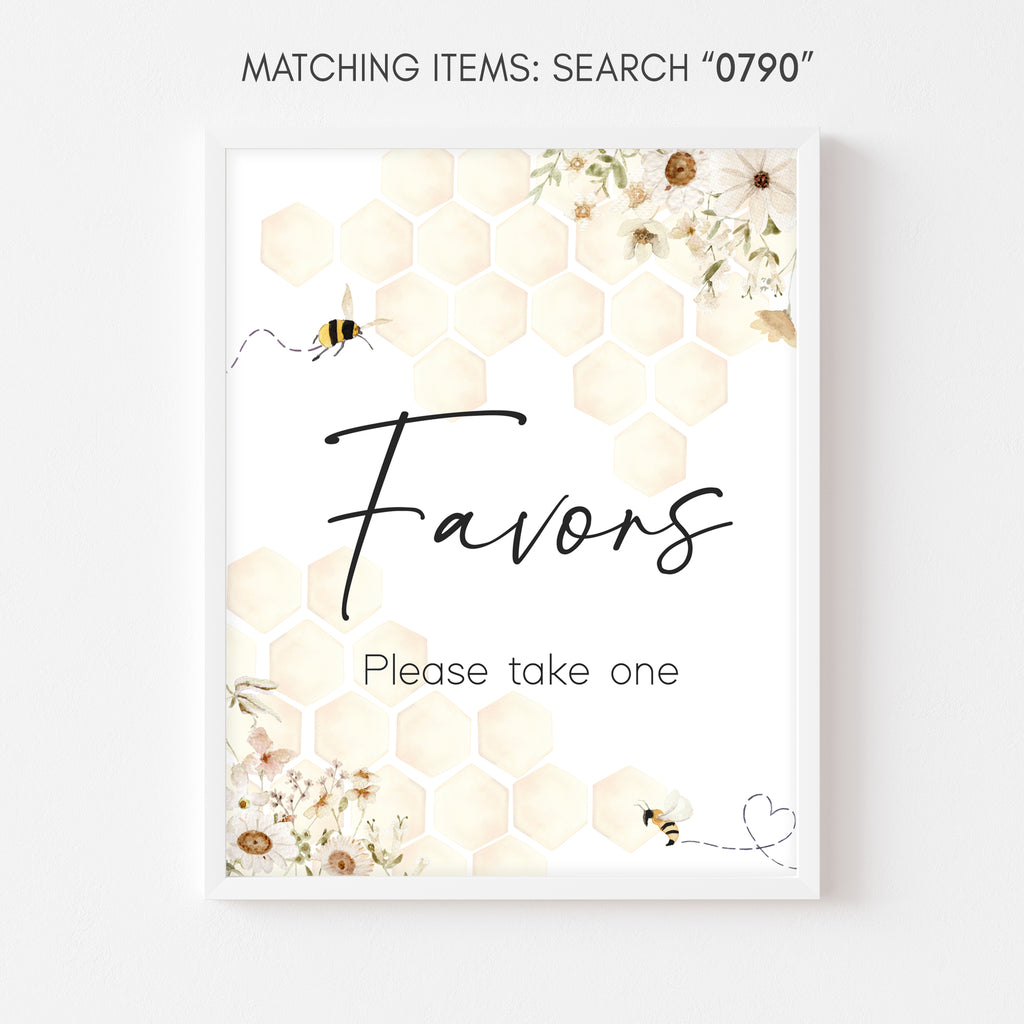 Bee Baby Shower Favors Sign