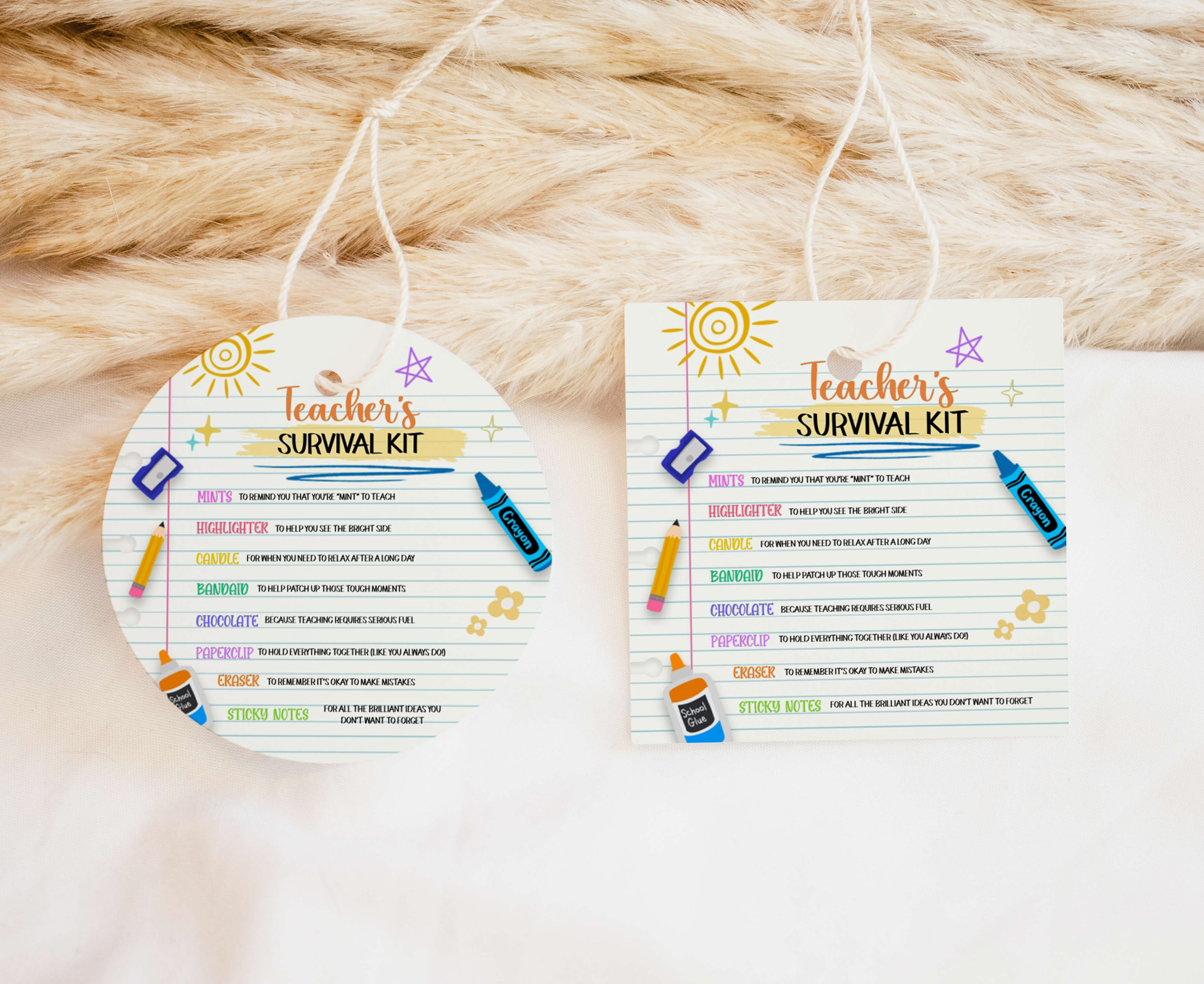 Editable First Day of School Favor Tag – Cuddle Palette