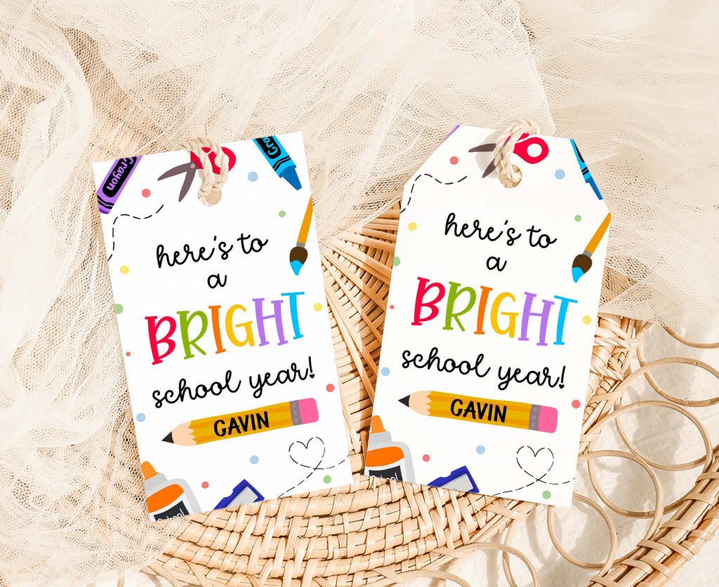 Here's to a Bright School Year Favor Tag