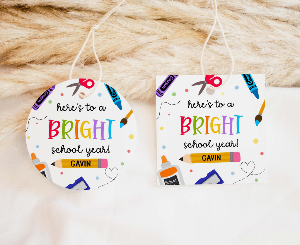 Bright School Year Favor Tag