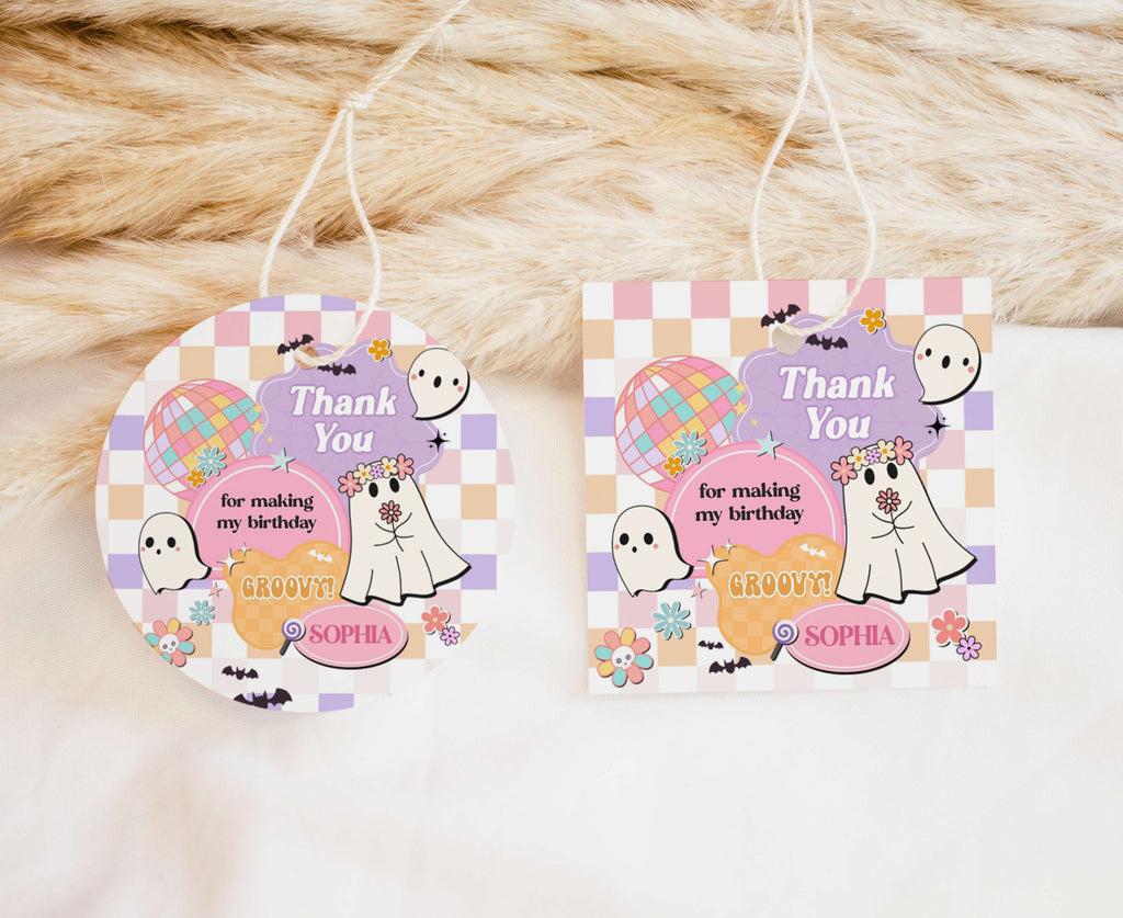 Toddler girl 2nd birthday Halloween favor tags
