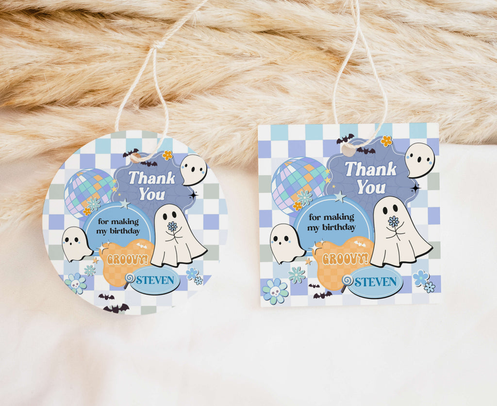 Cute Halloween ghost party printable tags for toddlers