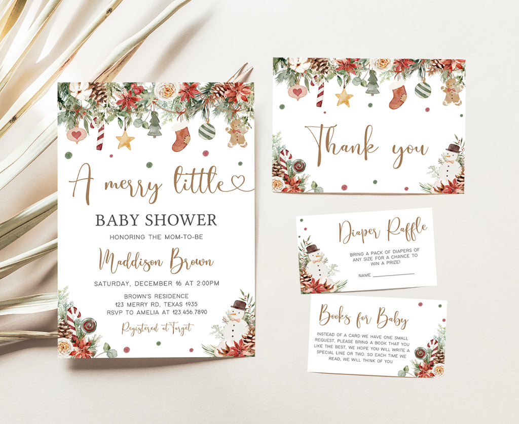 A Merry Little Baby Shower Invitation Set