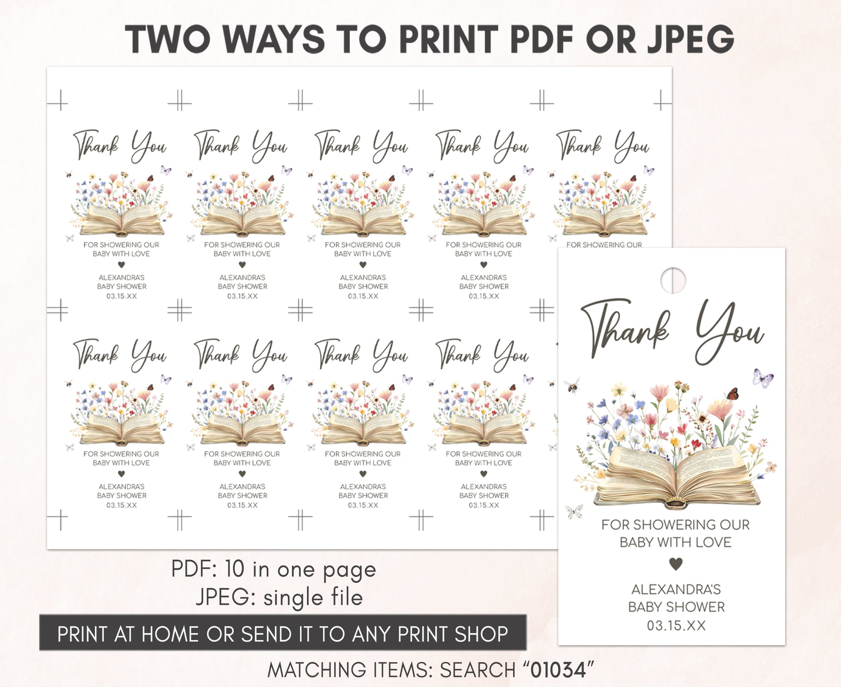 Chapter Tags Editable New Chapter Begins Baby Shower Favor Tag – Cuddle Palette