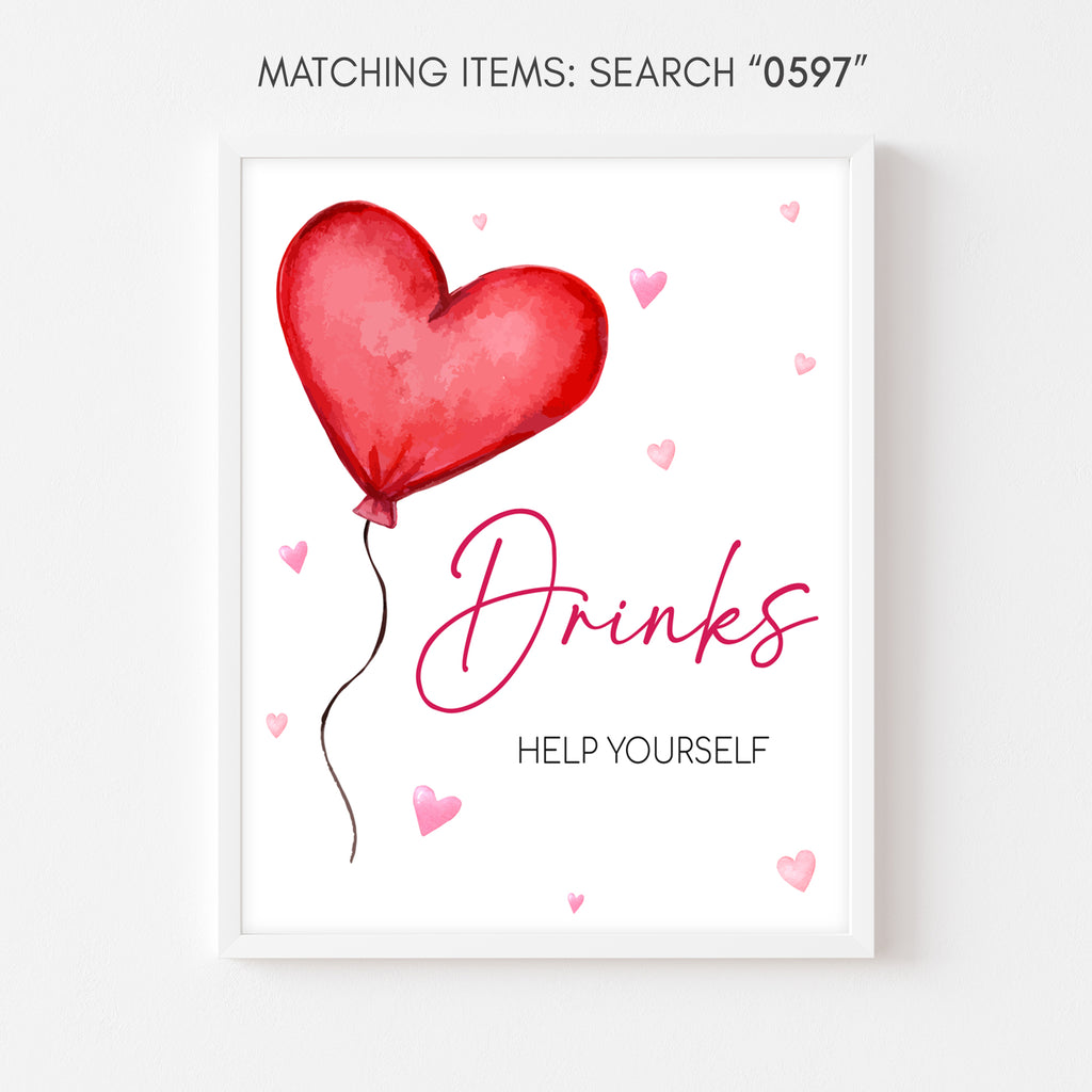Valentine Baby Shower Drinks Sign