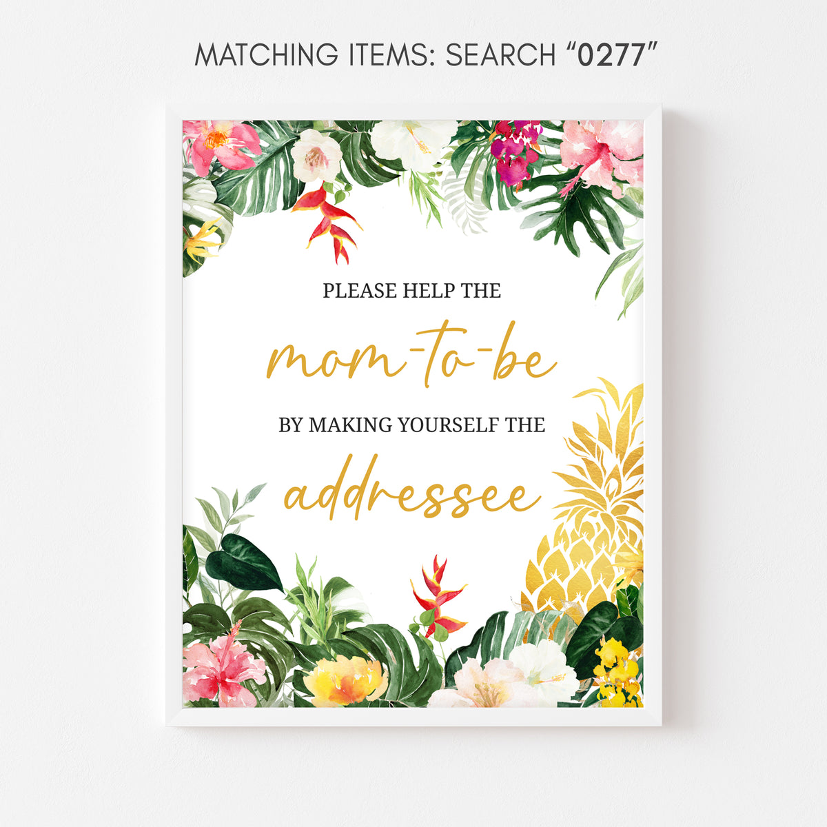 Tropical Aloha Baby Shower Envelope Station Sign – Cuddle Palette