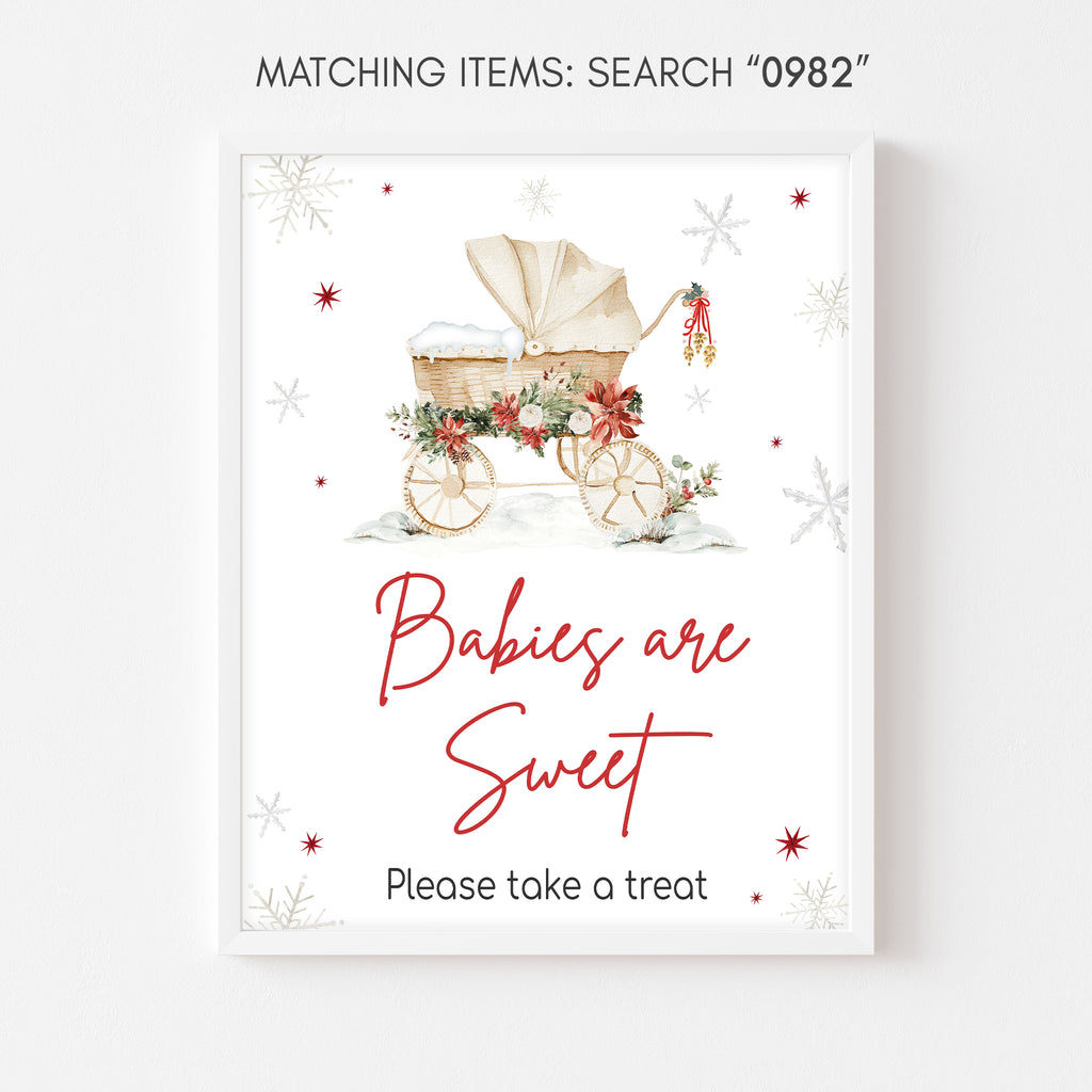 Christmas baby shower babies are sweet sign, festive neutral winter holiday party decor