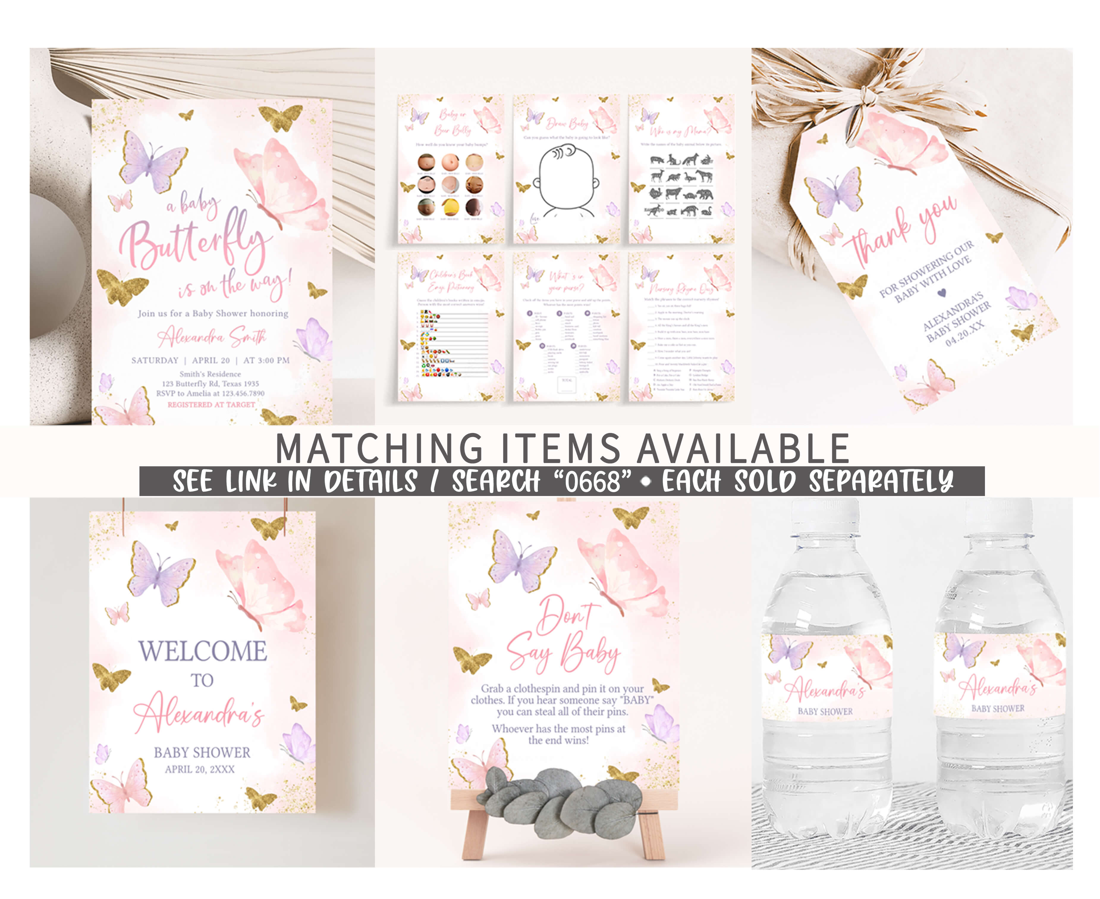 Editable Butterfly Baby Shower Invitation – Cuddle Palette