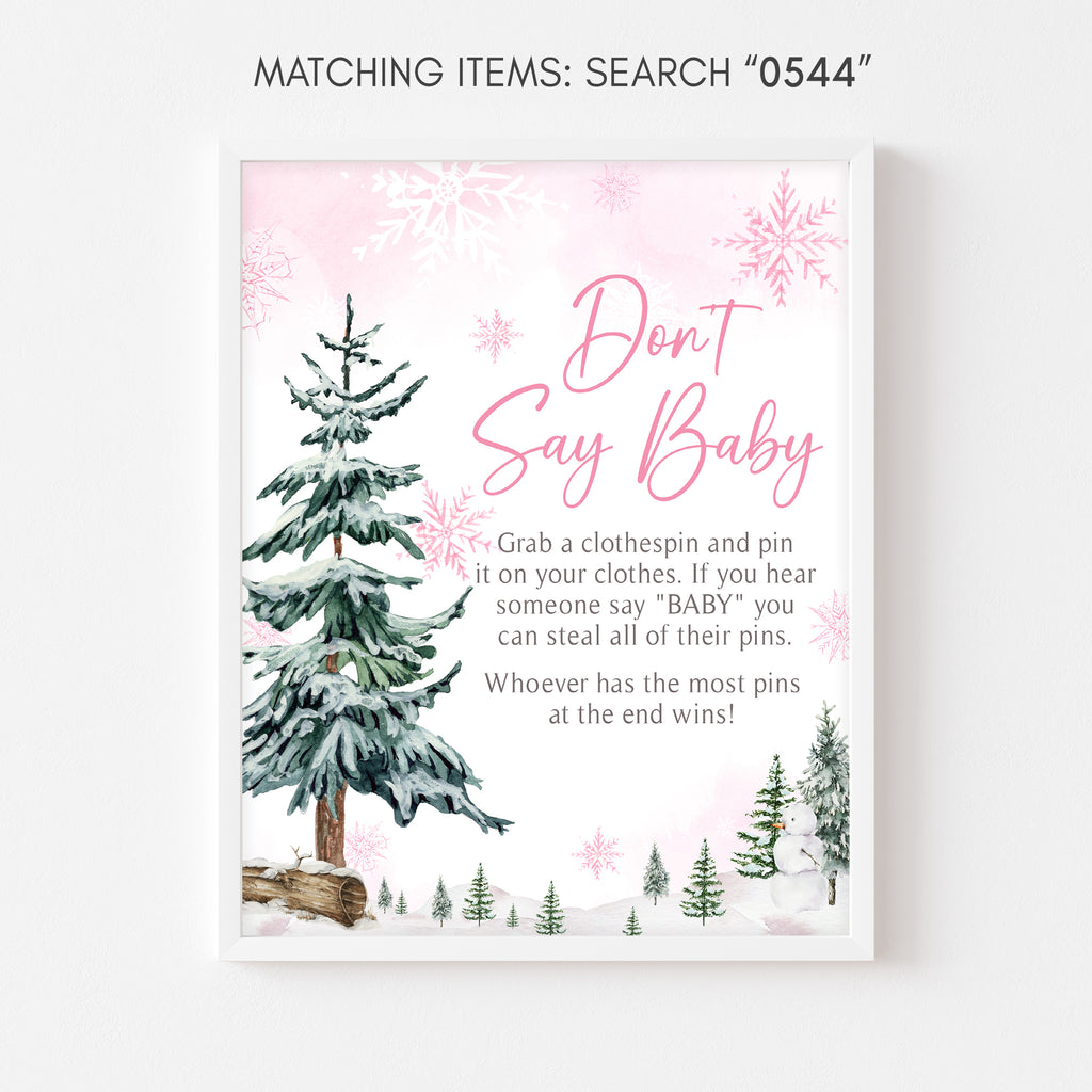 Pink Baby It's Cold Outside Baby Shower Don't Say Baby Sign