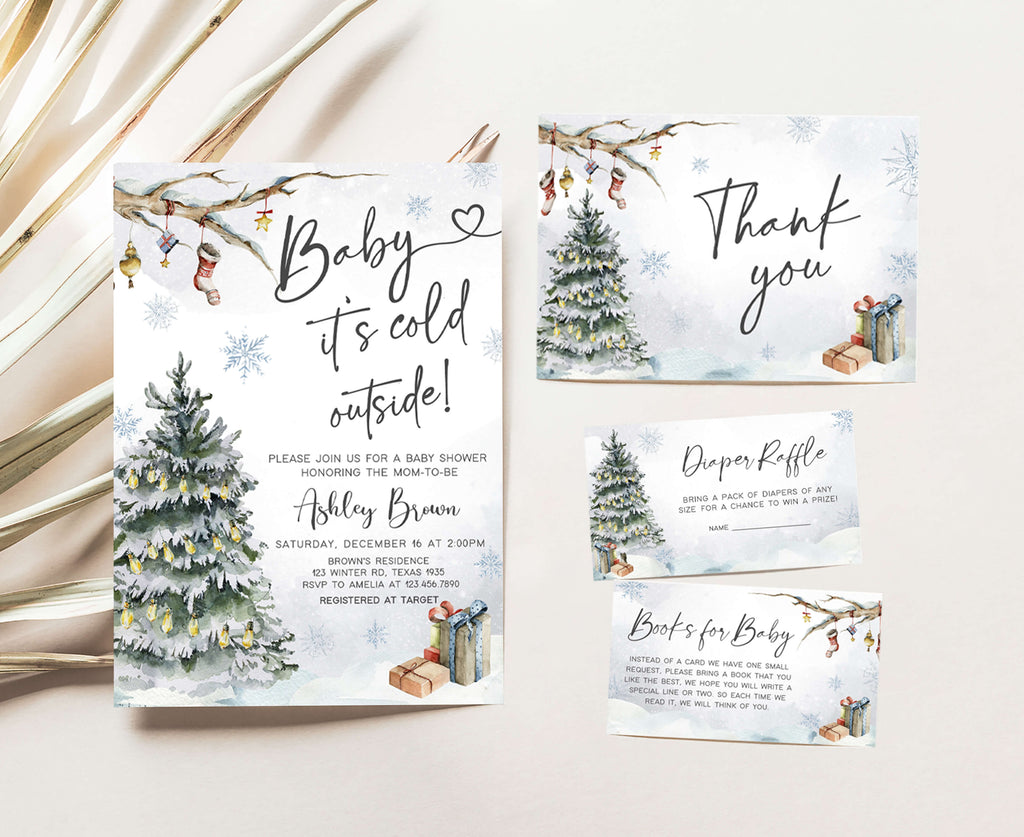 Baby It's Cold Outside Baby Shower Invitation Set