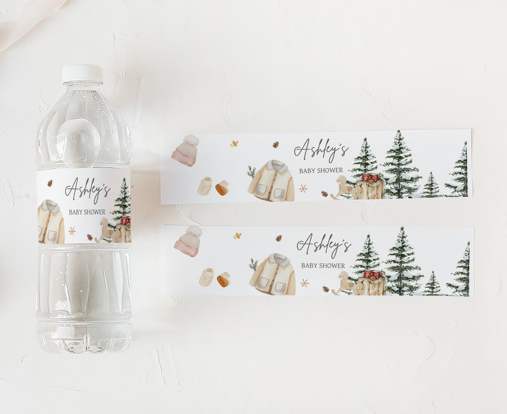 Baby it’s cold outside water bottle labels for cozy winter baby shower