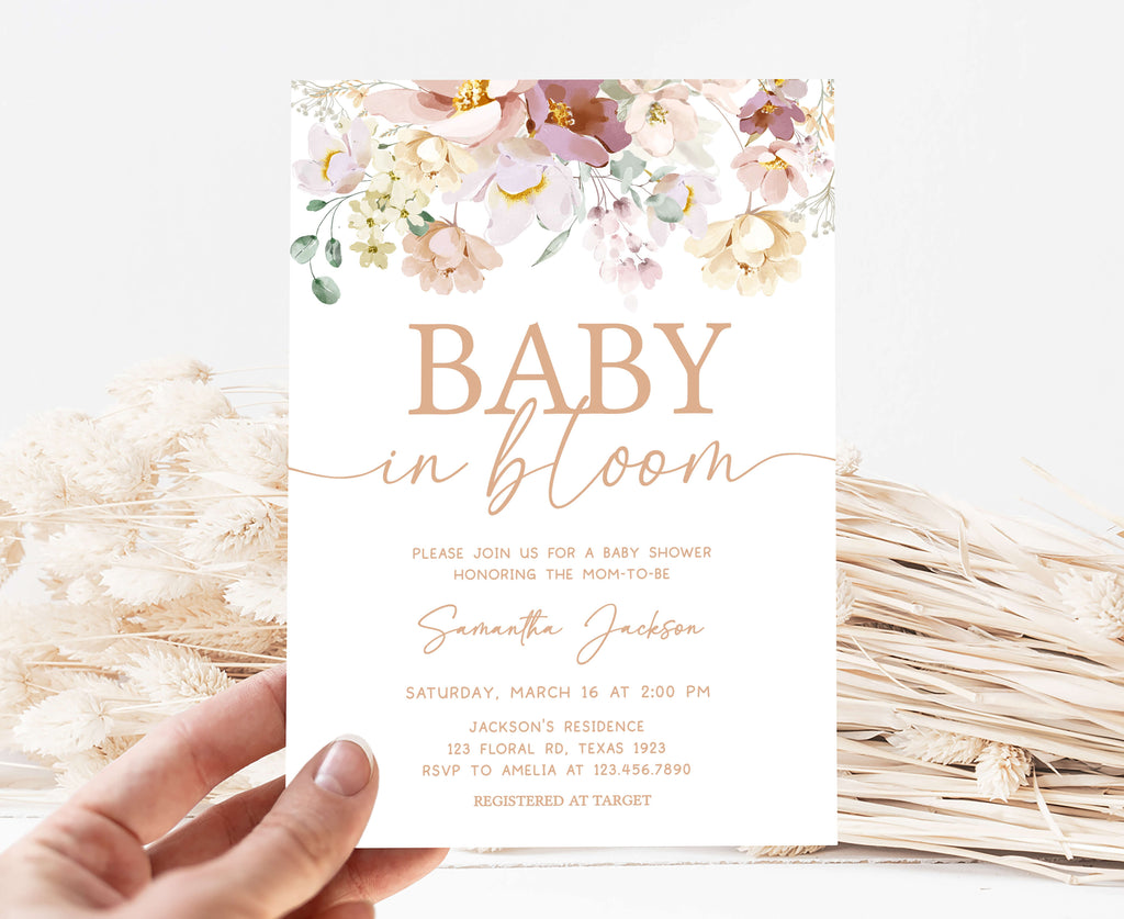 Baby in Bloom Baby Shower Invitation