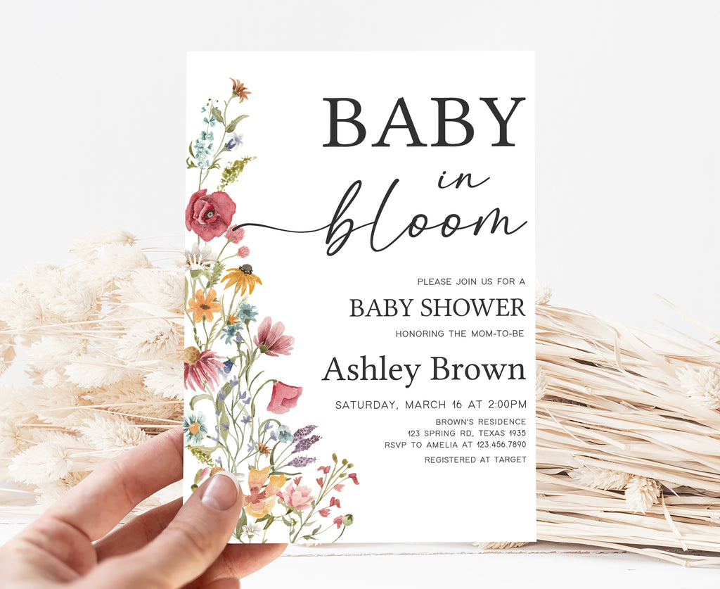 Baby in Bloom Baby Shower Invitation