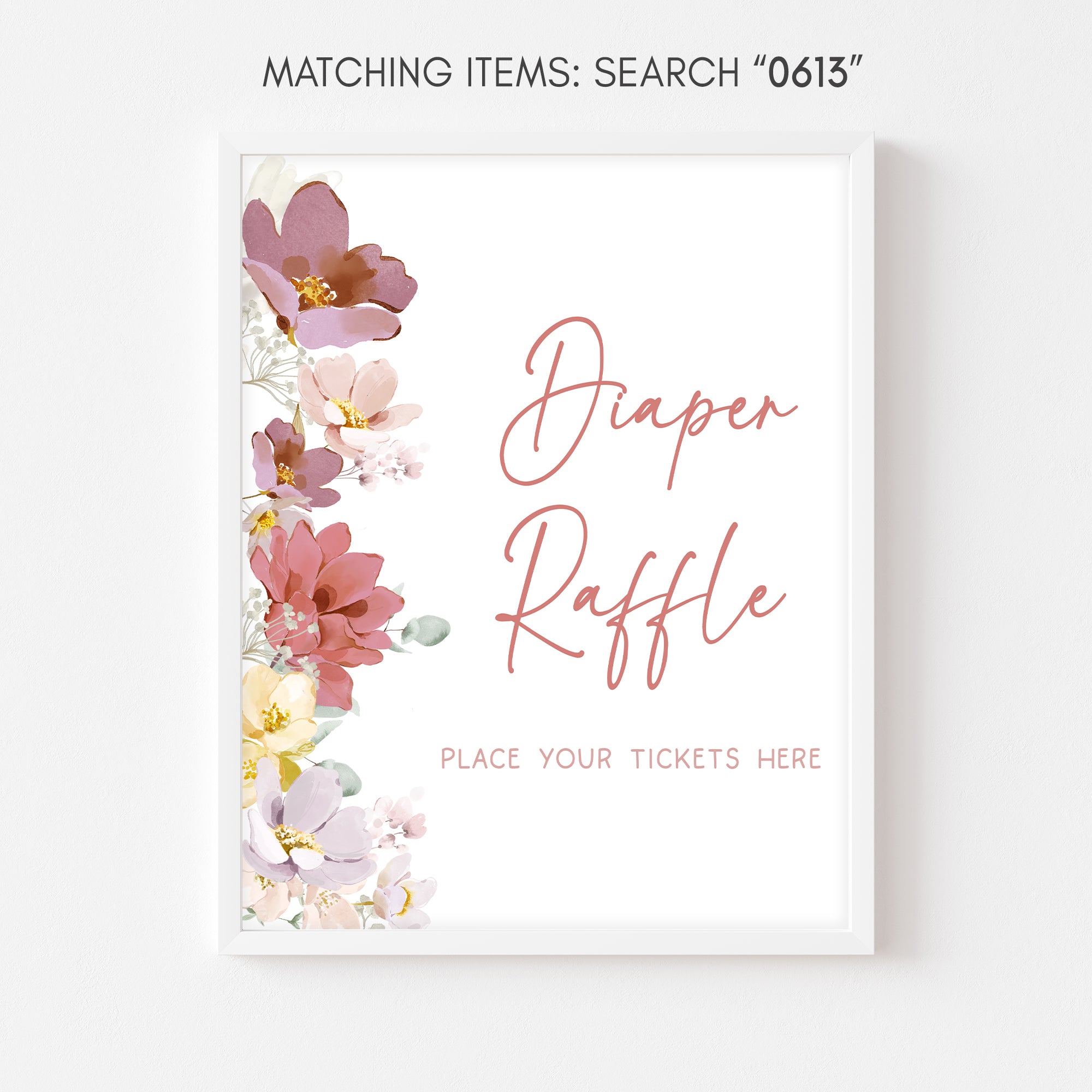 Baby in Bloom Baby Shower Diaper Raffle Sign – Cuddle Palette