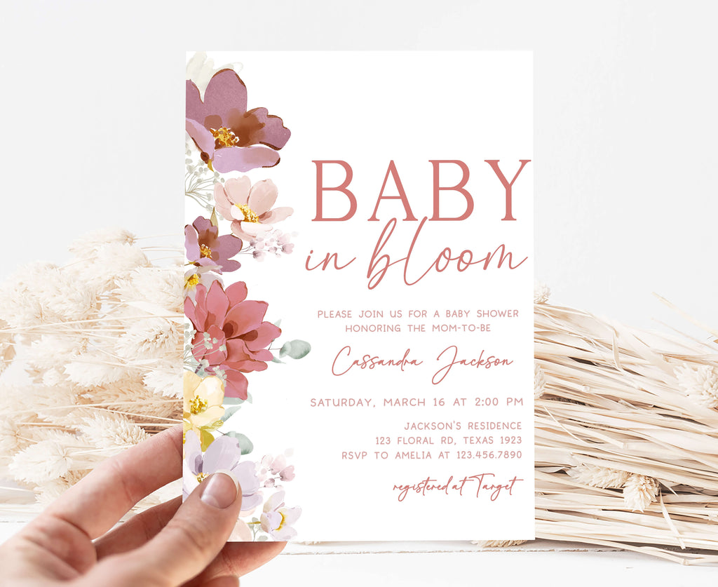 Baby in Bloom Baby Shower Invitation