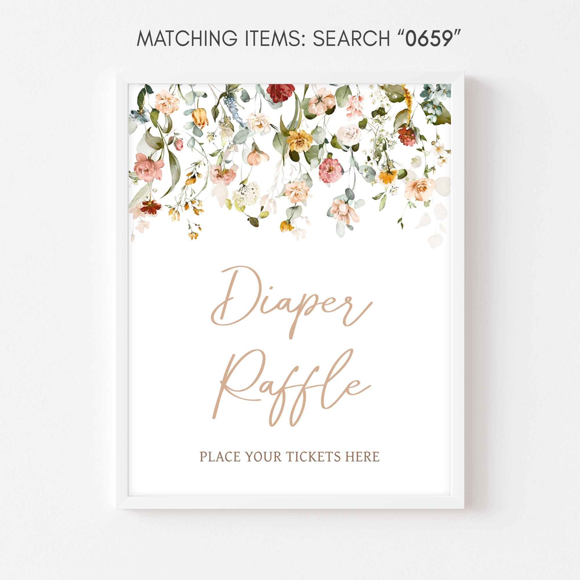 Baby in Bloom Wildflower Baby Shower Diaper Raffle Sign – Cuddle Palette