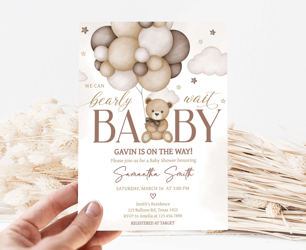 We Can Bearly Wait Baby Shower Invitation
