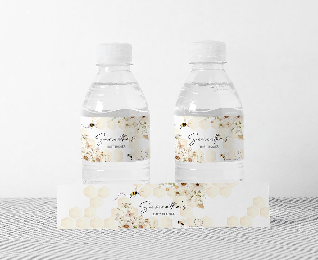 Bee Baby Shower Bottle Label