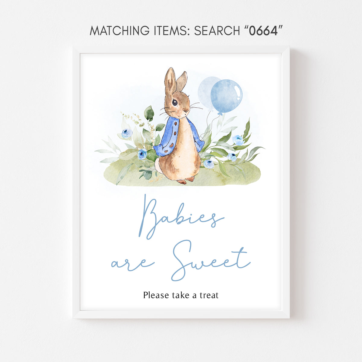 Peter Rabbit Picture Baby Blue Blue Peter Rabbit Baby Shower Babies are Sweet Sign – Cuddle Palette