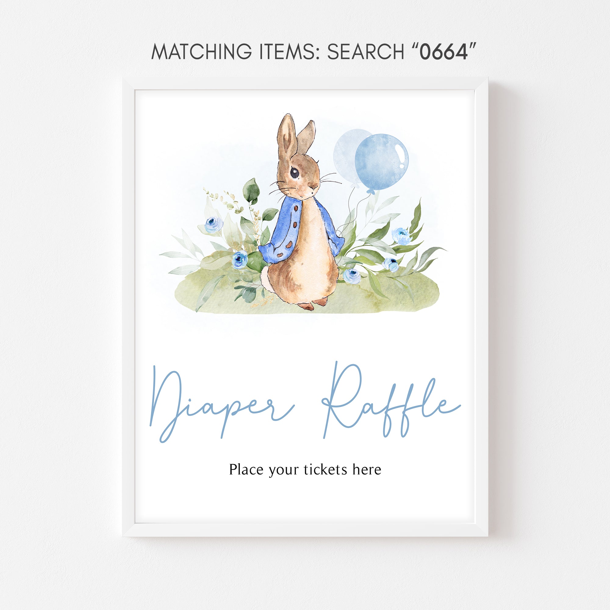 Peter Rabbit Diaper Raffle Sign Blue Peter Rabbit Baby Shower Diaper Raffle Sign – Cuddle Palette