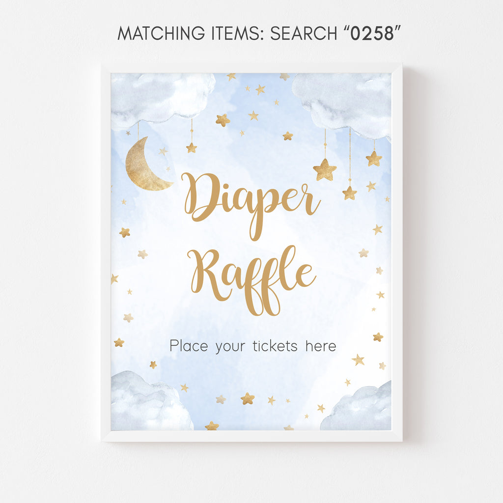 Boy Little Star Baby Shower Diaper Raffle Sign – Cuddle Palette