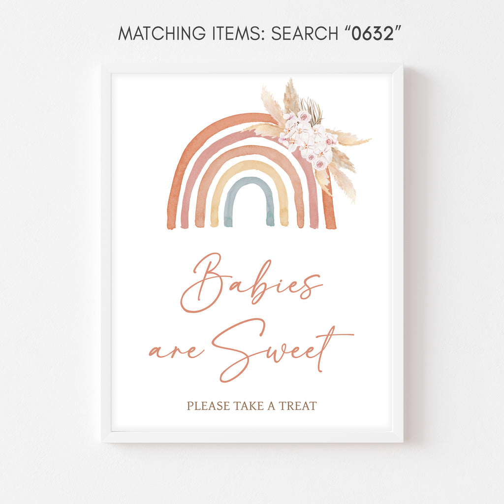 Boho Rainbow Baby Shower Babies are Sweet Sign