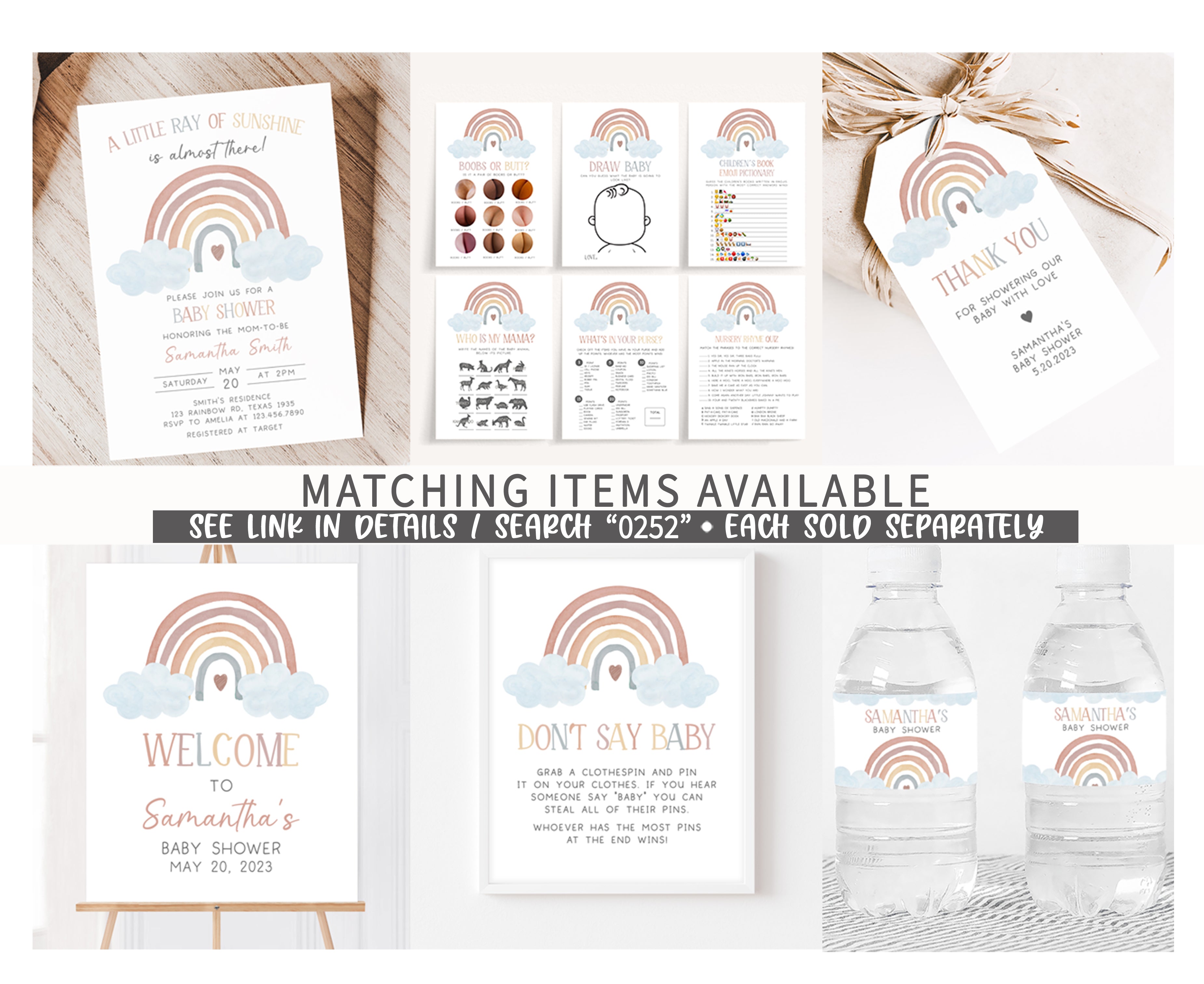 Rainbow Rafflle Examples Pastel Rainbow Baby Shower Diaper Raffle Sign – Cuddle Palette