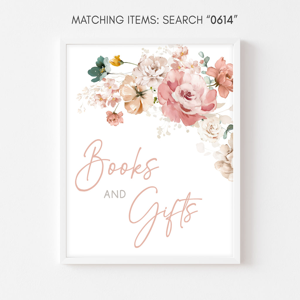 Spring Baby in Bloom Baby Shower Books and Gifts Sign