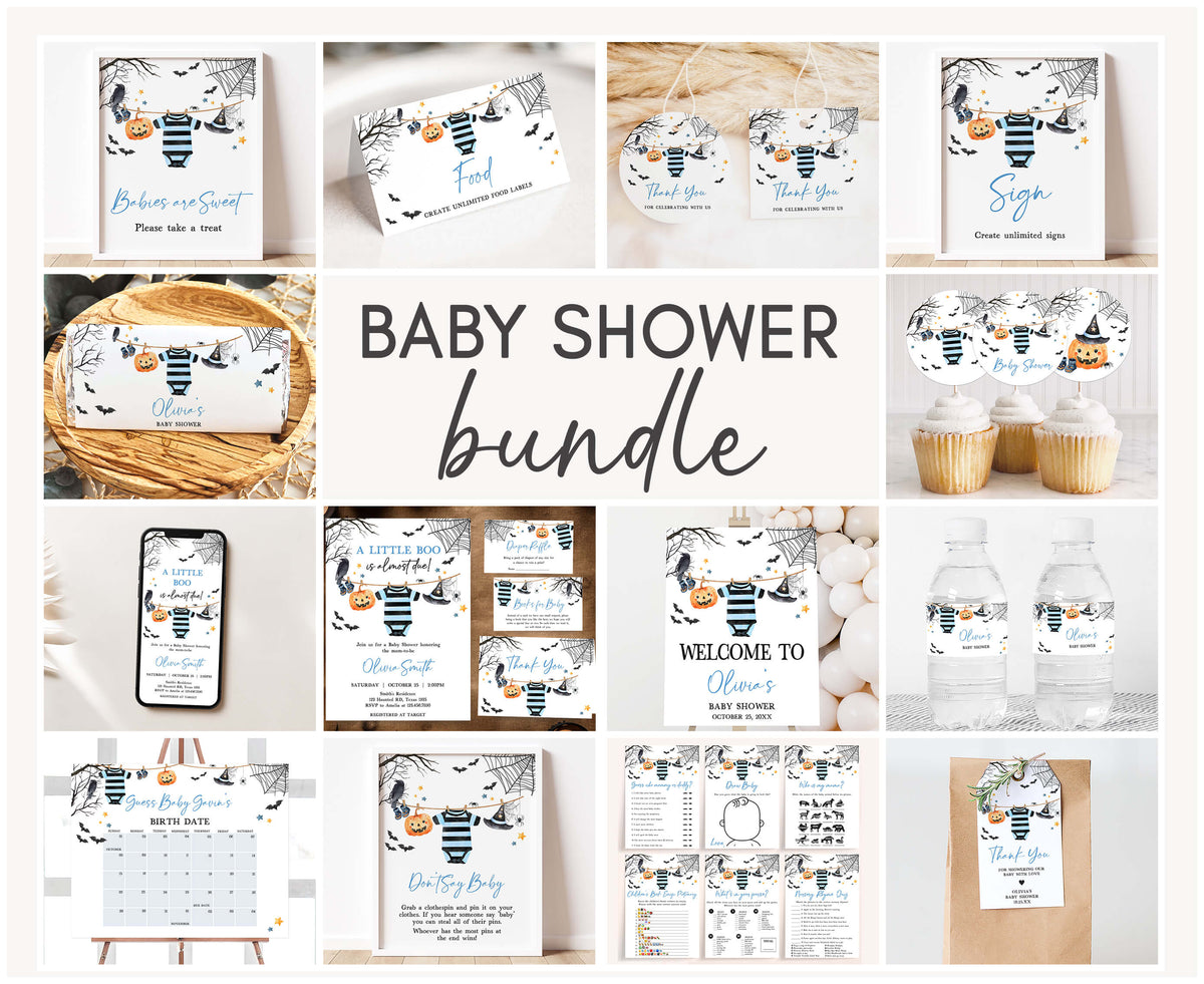 Editable Boy Halloween Baby Shower Bundle – Cuddle Palette