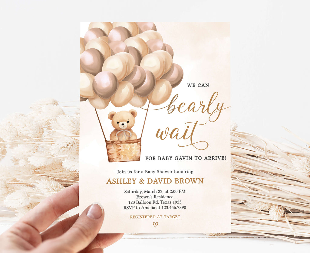 Gender Neutral Bear Baby Shower Invitation